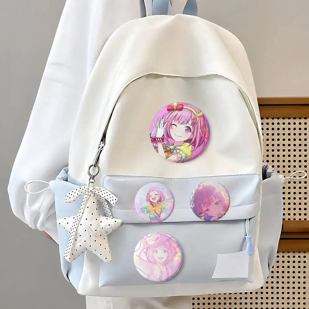 Fi-gure- Emu Otori- Cute Cool Round Pin Badge Set For Anime Game Music Cartoon Fans Backpack Denim Jacket Hat Decoration