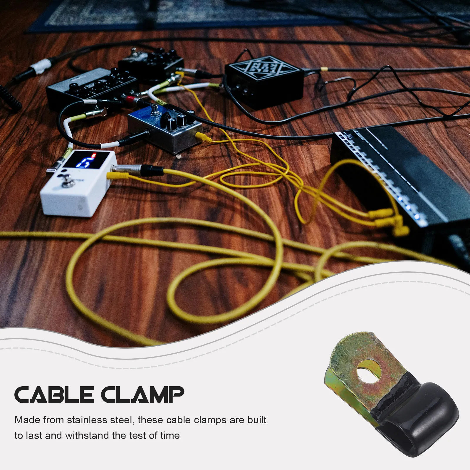50Pcs Stainless Steel Cable Clamps Metal Cord Clips for Wall Wire Harness Solar Cable Clips Wire Management Wiring Clip