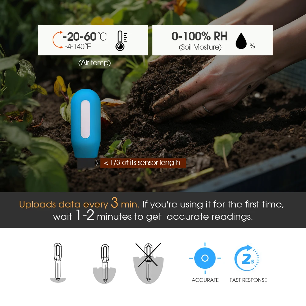 1 قطعة تويا زيجبي التربة الاستشعار الرطوبة درجة الحرارة كاشف الرطوبة الحياة الذكية مساعد المنزل مراقبة الوقت الحقيقي لحديقة النبات