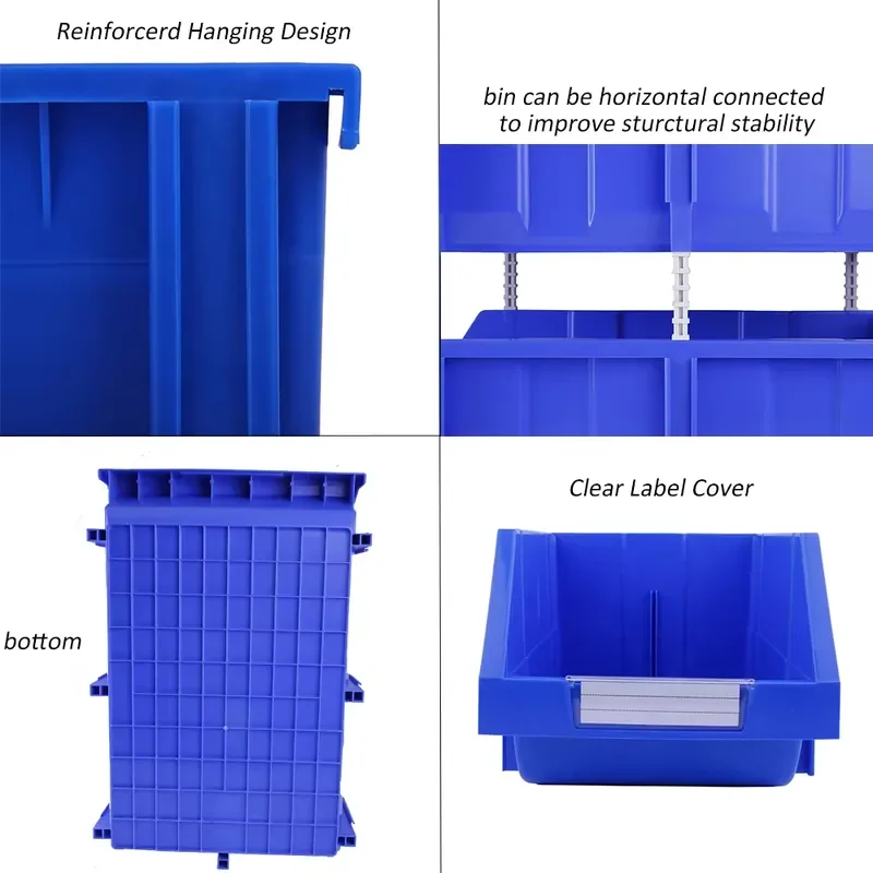 Plastic Semi Open Stacked Storage Box Small Parts Picking Sorting Bin Shelf Warehouse Organization Container Wholesale