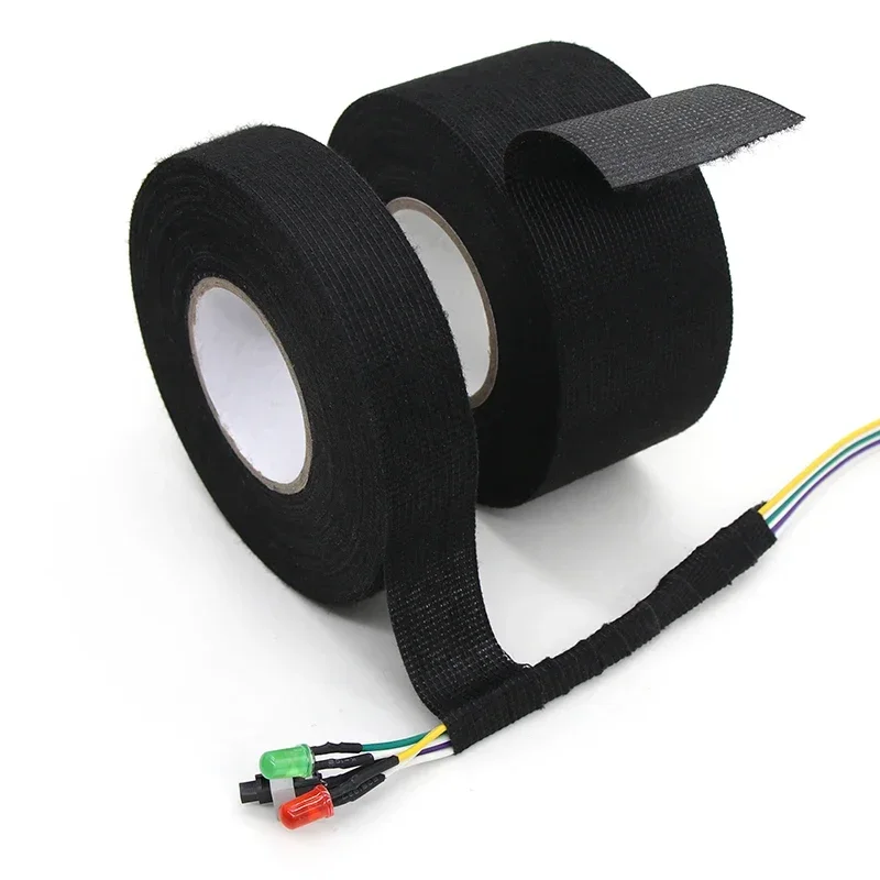 

15m/roll Heat-resistant Adhesive Cloth Fabric Tape 9-50mm For Automotive Cable Tape Harness Wiring Loom Electrical Heat Tapes