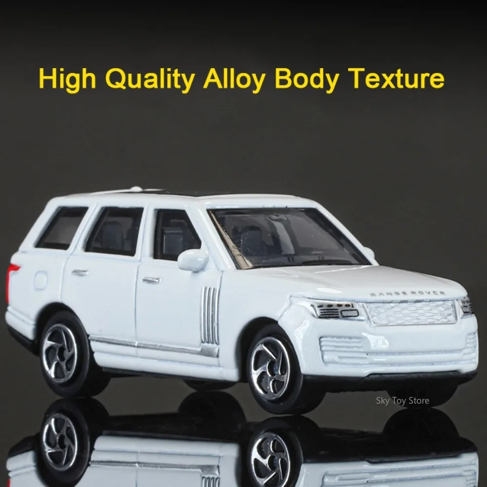 1:64 Land Rover Range Rover Car Toys Alloy Diecast Model Rubber Tires Metal Body Wheels Slide Forward Vehice Home Decor Kid Gift