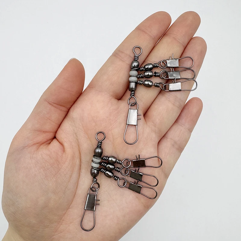 10pcs 4/6/8/10 Squid Jig Lure Swivels Fishing Bearing Rolling Swivel Solid Ring Fishing Connector fishing Accessories image 5