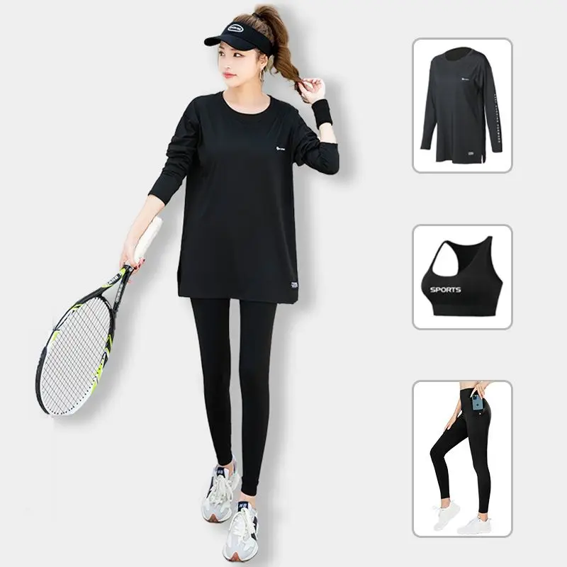 Women's Yoga Clothes Long Sleeve Loose Fitness Gym Morning Run Quick Dry Shirt Autumn Winter plus Size Sportswear 2025 New Ar...