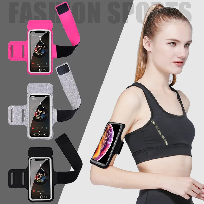 Running Arm Bag Men's and Women's Outdoor Sports Fitness Arm Sleeve Apple Huawei General Mobile Phone Arm Bag Sweat-Proof Wrist