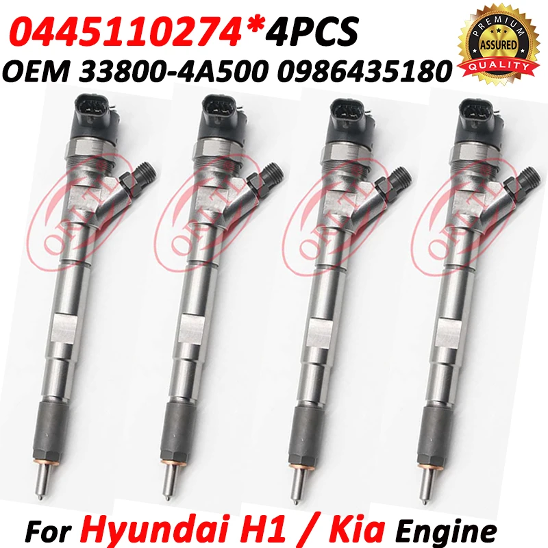 

0445110274 Common Rail Injector 33800-4A500 Diesel Fuel Nozzle 0 445 110 274 For Hyundai H1 Kia Sorento 338004A500 0986435180