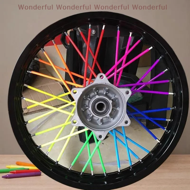 

Bicycle Wheel Spoke Protector Wraps, 36/72 PCS, Motorcycle Bike Wheel Rim Cover Kit with Color Rims Skin Trim Covers Pipe