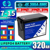EU Stock 12V 320Ah LiFePO4 Battery Pack 4096Wh New 12.8V Rechargeable Lithium Iron Phosphate batterie DIY 24V 48V For RV Camping