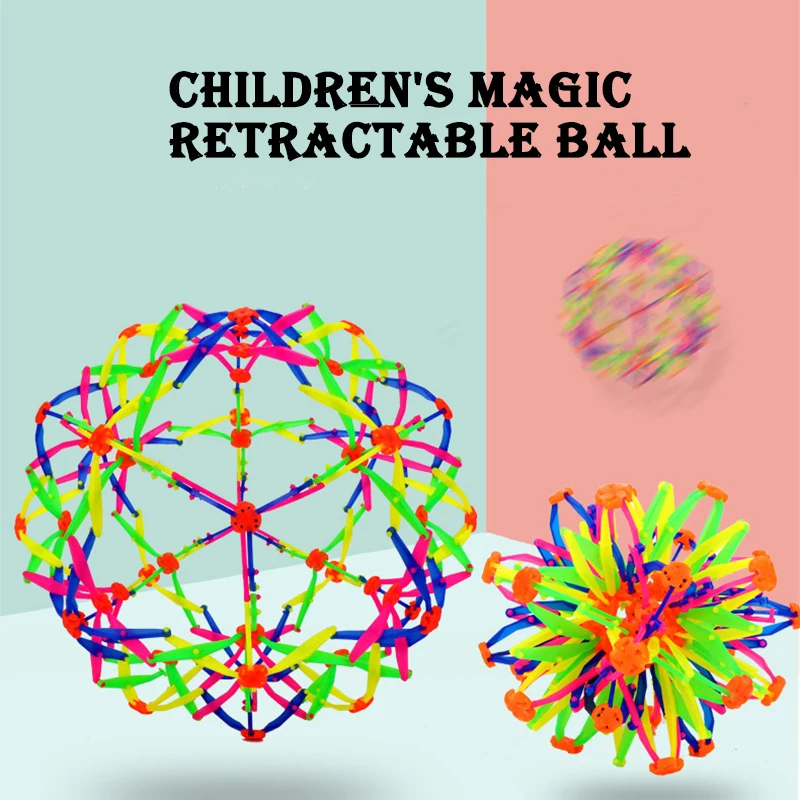 

Kids Magic Telescopic Ball Deformation Bouncy Ball Outdoor Flower Ball Throwing Ball Kick-off Stretching Flower Ball Funny Toy