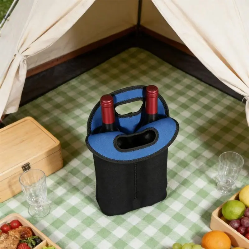 QX2E Neoprene Double Wine Bottle Protectors For Impact Resistance And Freshing