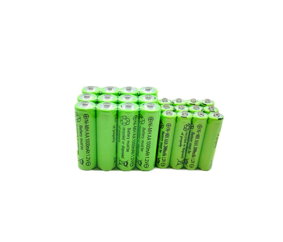 AA 1.2V 1000mAh-AAA 1.2V 2000mAh NI-MH rechargeable battery, suitable for remote control toys, flashlights, watches, MP3 players