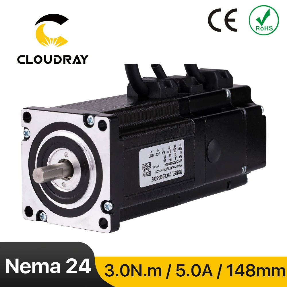 Cloudray Nema24 Closed Loop Stepper Motor 3.0N.m 5.0A Servo Motor With Brake for CNC Router Engraving milling machine