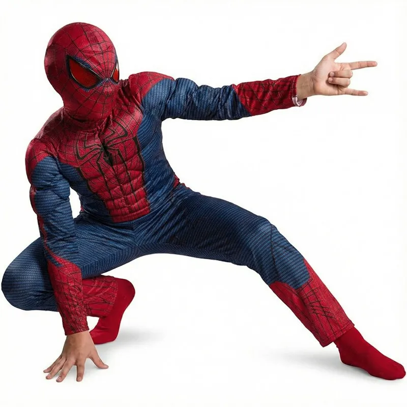 

Boys & Girls Spider Cosplay Costume Movie Superhero Muscle Mask Suit School Festival Performance Outfit Halloween Party Gift