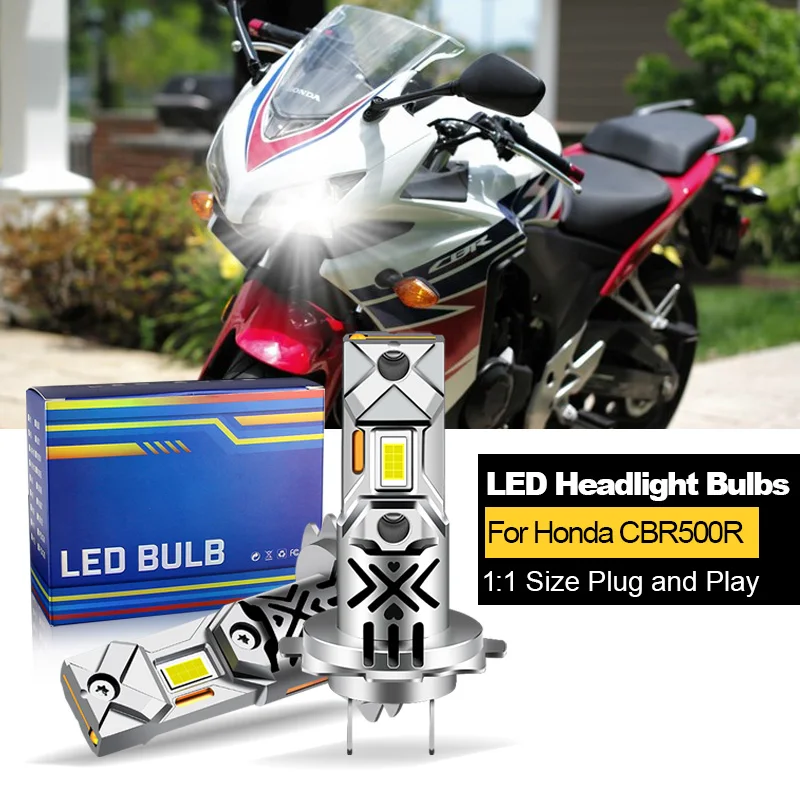 1/2Pc Canbus For Honda CBR500R 2013-2017CBR600RR 2007-2019 LED Motorcycle Headlight High/Low H7 12V 20000LM 60W White