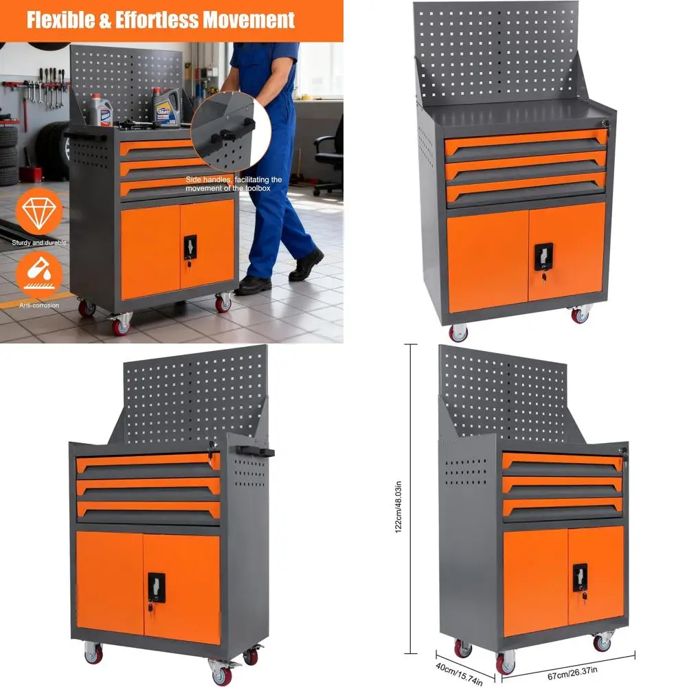 

Mobile Auto Repair Tool Storage Cabinet for Workshop, Garage, and Warehouse Use