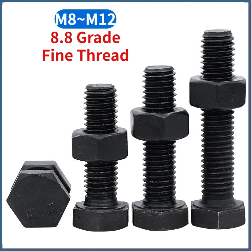 Beicai High Tensile Grade 8.8 Fine Pitch Thread Hexagon Screws Bolts & Nuts Set M8 M10 M12