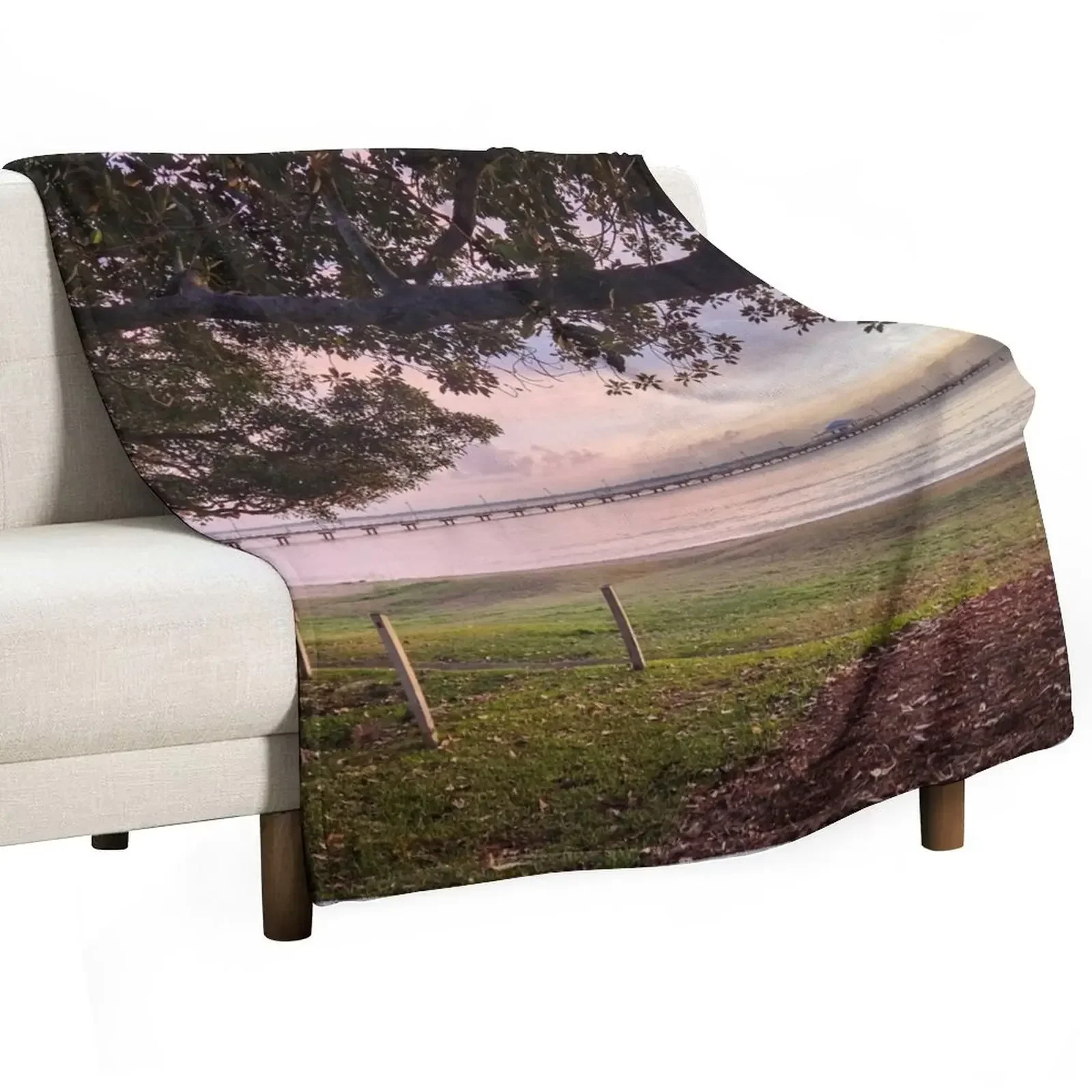 

Shorncliffe Pier Sunrise Throw Blanket Loose Blankets For Bed Luxury Weighted Blankets