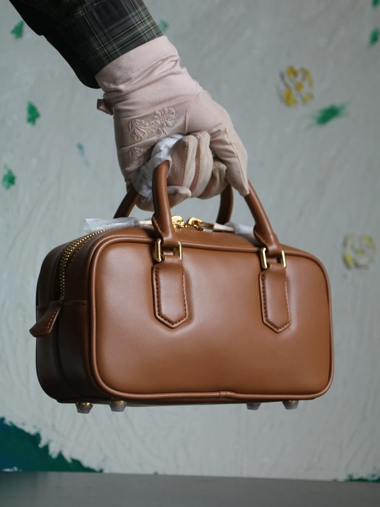 

Индивидуальная модная коричневая женская сумка-тоут из натуральной кожи высокого качества, простая женская сумка через плечо из натуральной кожи