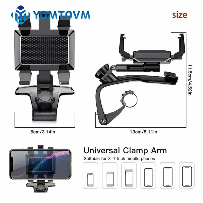 

1200 Degree Rotating Car Dashboard Mobile Phone Holder With Stop Sign Reinforced Thick Base Silicone Anti-skid Pad Phone Bracket