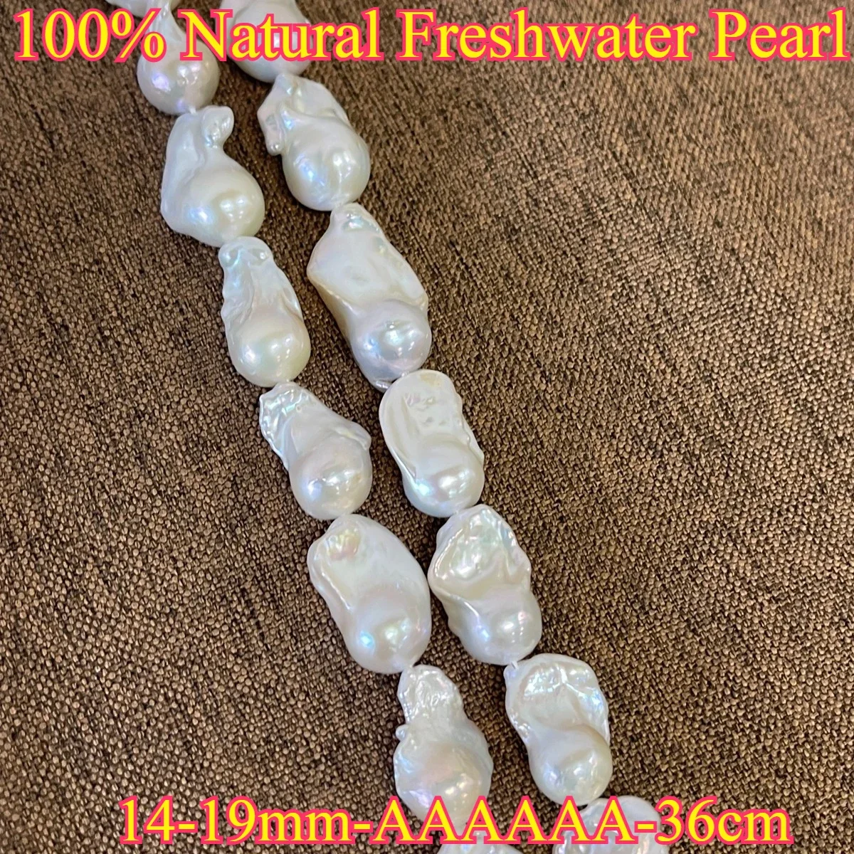 

Natural Freshwater Baroque 14-19mm AAAAAA Clean Fishtail Pearl Bead Women Jewelry Make DIY Necklace Bracelet Accessories Wedding