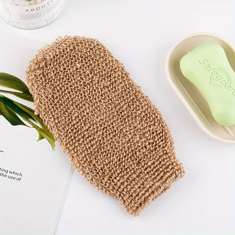 Natural Sisal Exfoliating Bath Mitt, Reusable Body Scrub Shower Glove for Dead Skin Removal, Spa Skin Care Shower Accessory