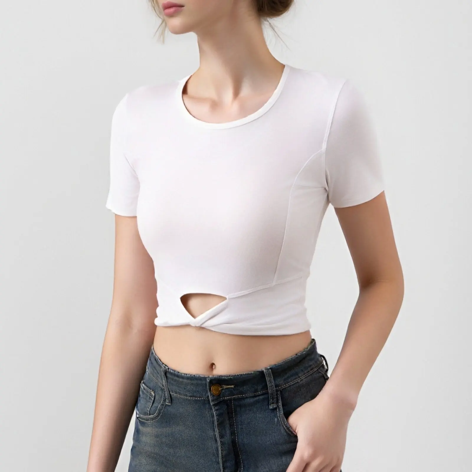 

Yoga Women Clothes 2025 Summer Sports T-shirt Yoga Shirts Sexy Beauty Fitness Wear Breathable Running Training Top