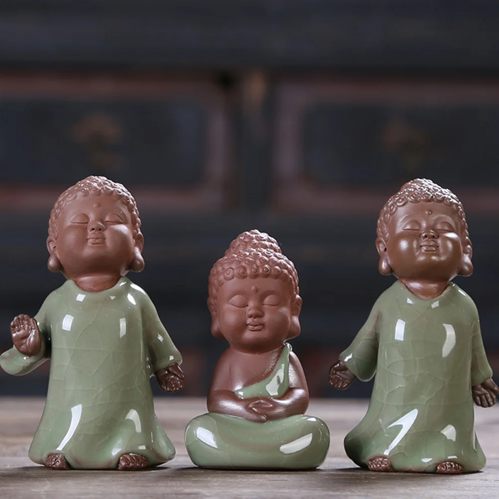 

1Pcs Premium Ceramic Buddha Statue Tea Pet Tea Ceremony Adornment Chinese Style Desktop Decoration Buddha Statue Miniature