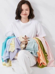 T-shirts Women 2025 Summer Short Sleeve Cotton Solid Casual Tshirts Loose Basic Korean Shirt O-neck Harajuku Streetwear Tops Tee