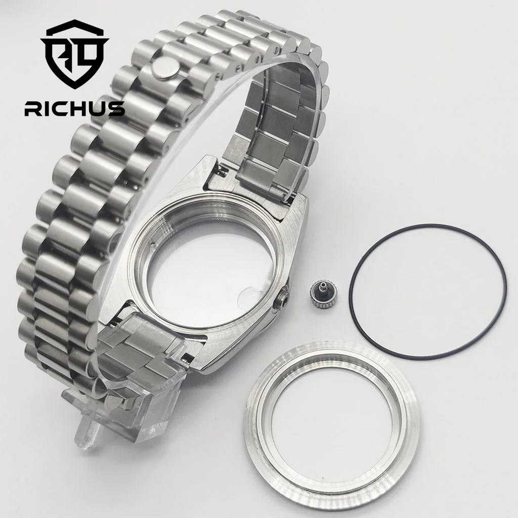 RICHUS 36/39 mm Uhrengehäuse, 100 m wasserdichtes Saphirglas, passend für NH34 NH35 NH36 ETA2824 PT5000 Miyota8215-DG Uhrwerk