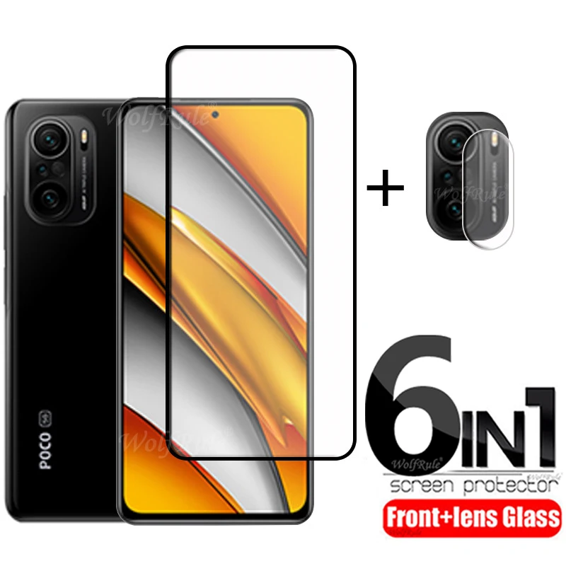 

6-in-1 For Xiaomi Poco F3 Glass For Poco F3 Tempered Glass Flim Protective Full Cover Screen Protector For Poco F4 F3 Lens Glass