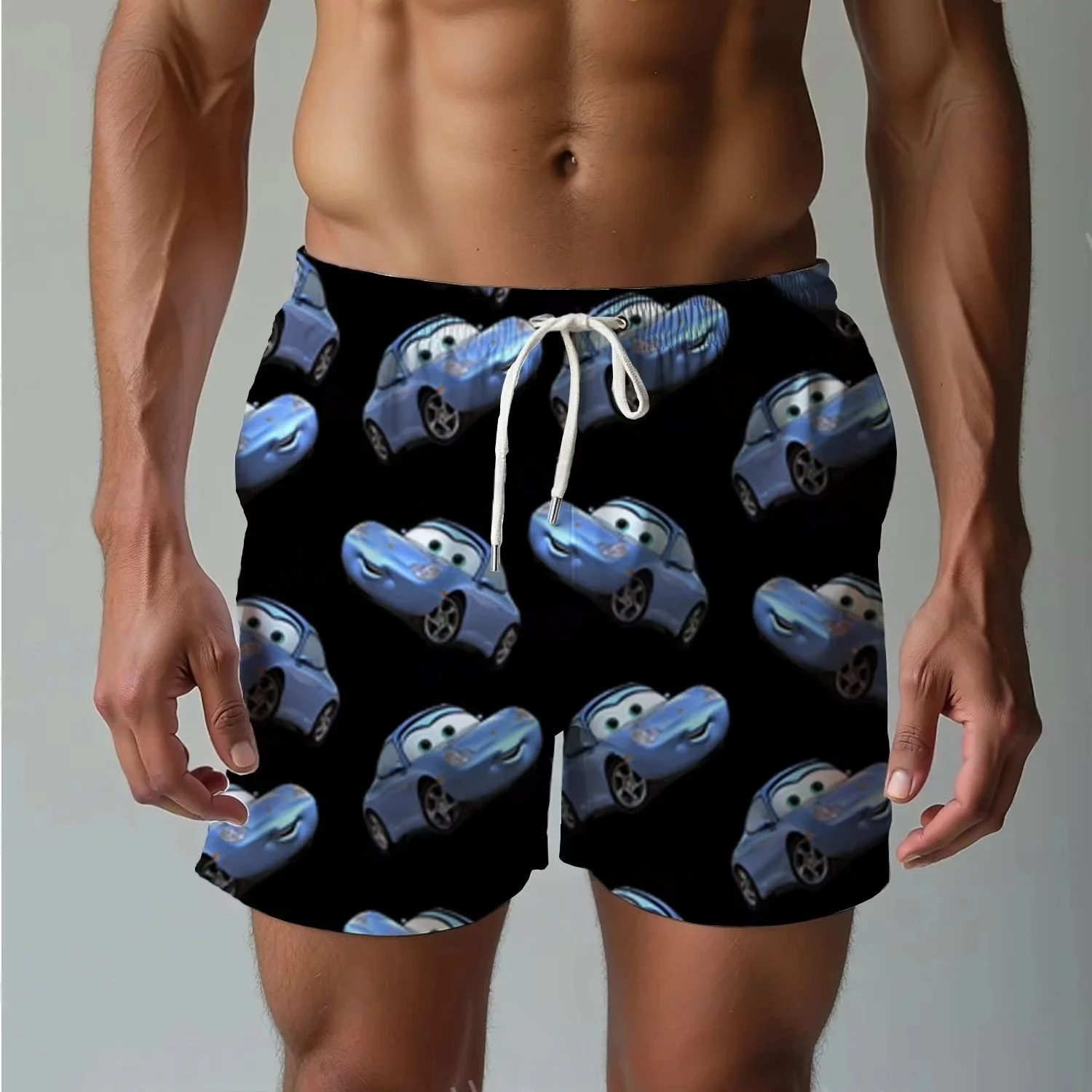 

Новинка 2024 года, мужской спортивный комплект с принтом Sally I'm Lightning Cars McQueen, летний комплект с шортами, повседневный комплект для пар, для детей/взрослых