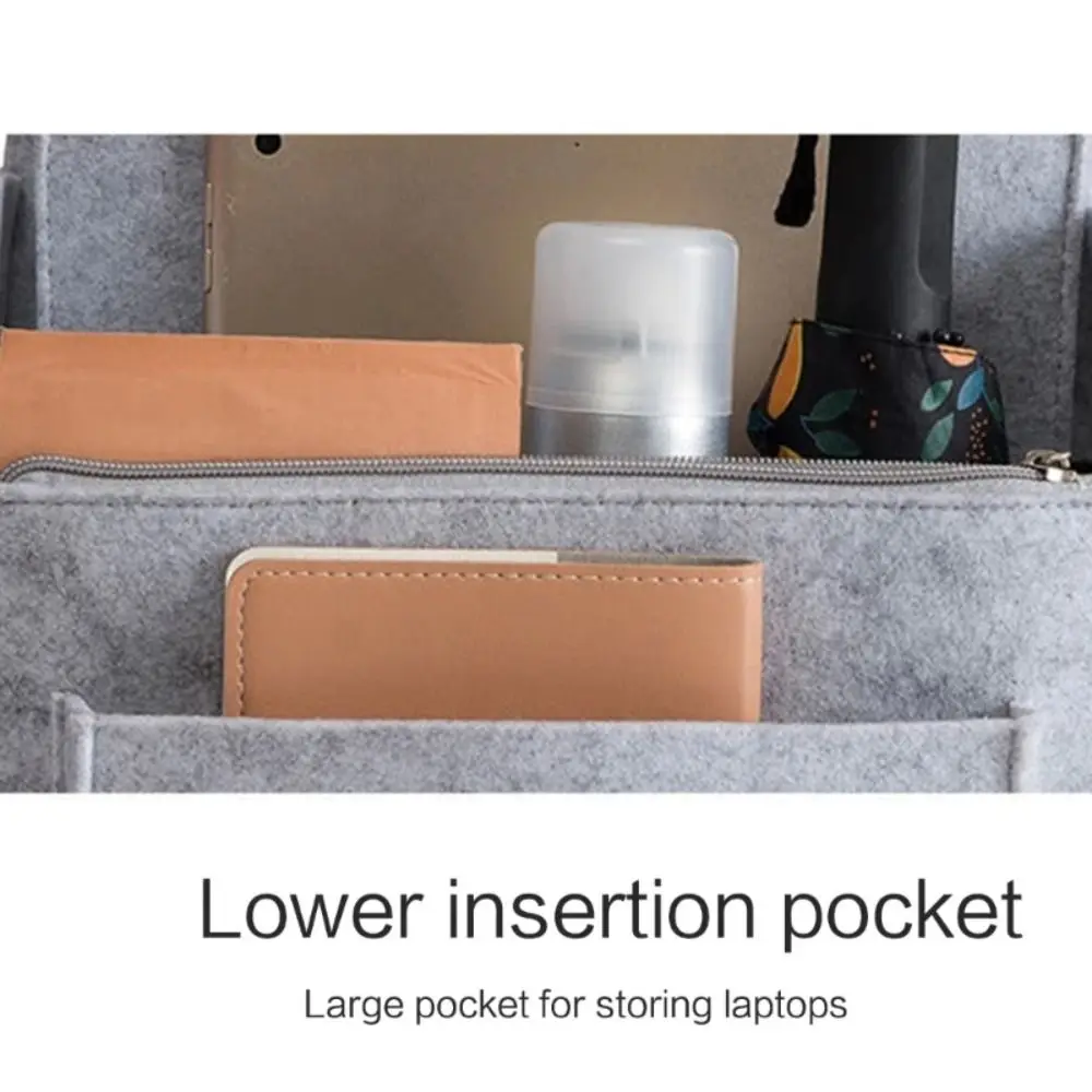 Portable Backpack Insert Small Bag Cosmetic Bags Women Interior Travel Bag Makeup Organizer Fit Various Bags Felt Insert Pocket