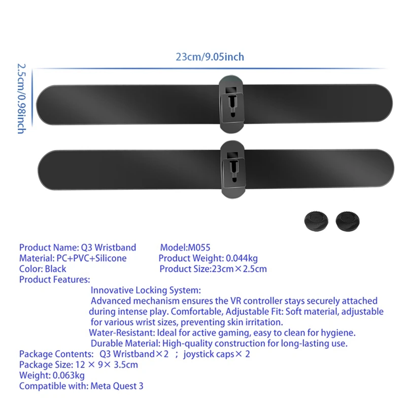 조정 가능한 손목 스트랩, 메타 퀘스트 3, 퀘스트 3, 퀘스트 3S 용 핸들 스트랩, 미끄럼 방지 커버 스트랩, 터치 컨트롤러 그립