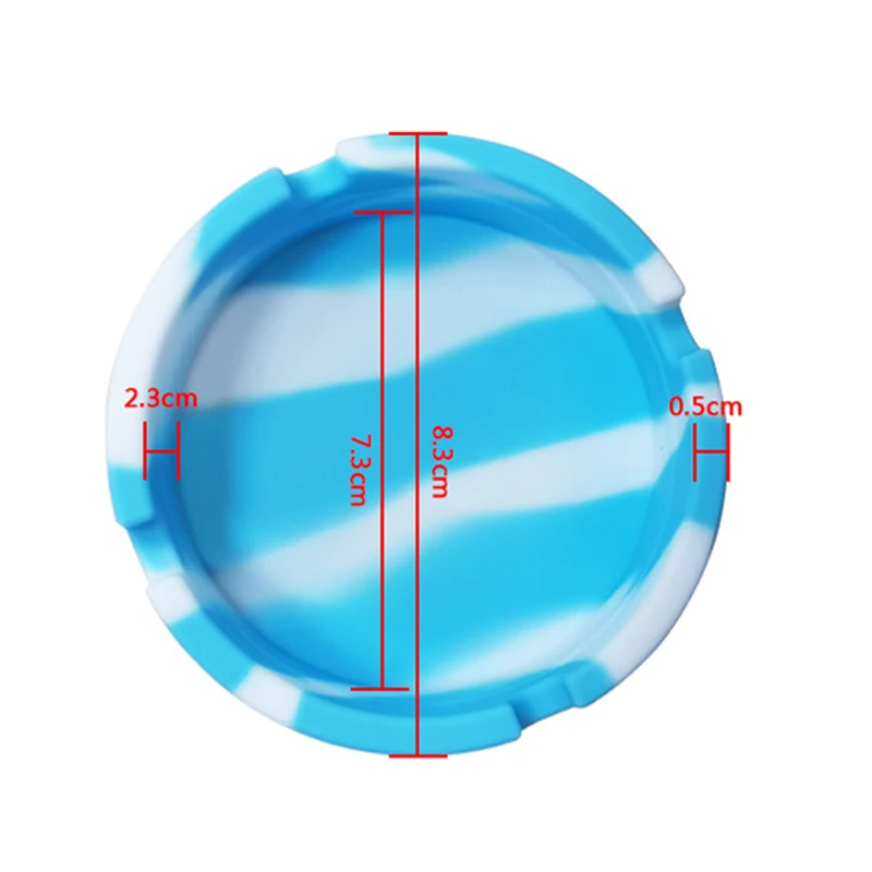 Eco-Friendly Silicone Soft Round Ashtray Ash Tray Case Luminous Portable Fluorescent Anti-Scalding Cigarette Holder