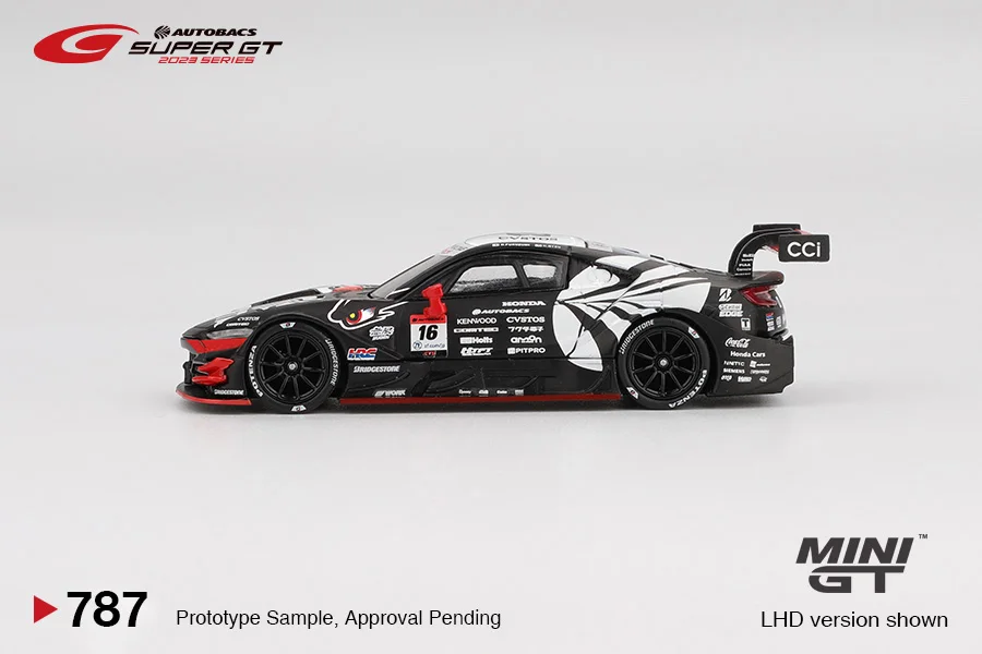 MINIGT 1/64 Honda NSX-GT Tipo S GT500 # 8 # 16 2023 Veicolo in lega per auto Modello in metallo pressofuso Giocattoli per bambini per ragazzi