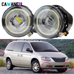 2 Pieces LED Fog Light Angel Eye DRL 9005 H10 Car Fog Daytime Running Lamp For Chrysler Town & Country 2005 2006 2007 2008 2009
