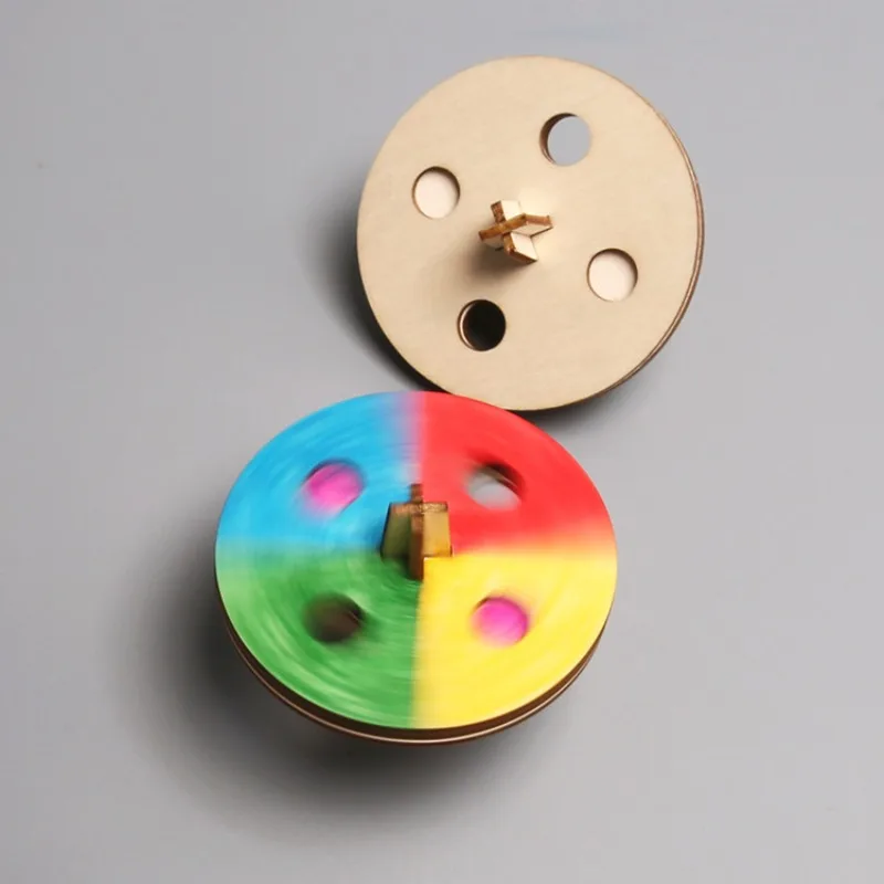 STEM 3D Assembly Spinning Top DIY Material Kit Kindergarten Teaching Toy Visual Persistence Science Assembly Educational Play