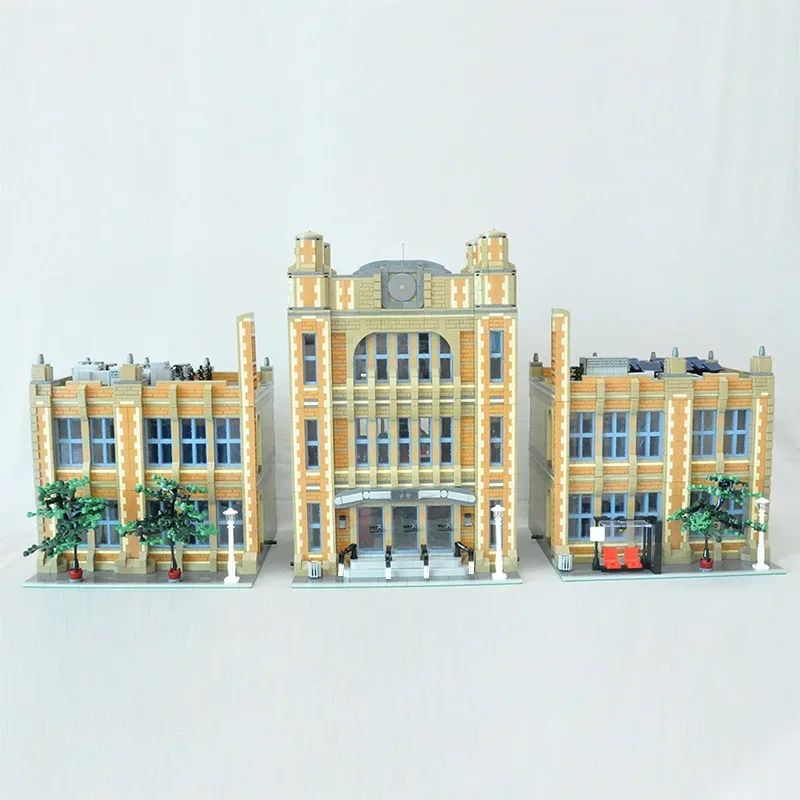 

MOC Modern Architecture Big School Building Blocks Kit Student Expand The House Bell Tower Game Toy For Children Christmas Gifts