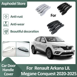 Door Handle Cover Trim For Renault Arkana Samsung XM3 Megane Conquest LJL 2020~2025 2024 Car Exterior Luxury Accessories Sticker