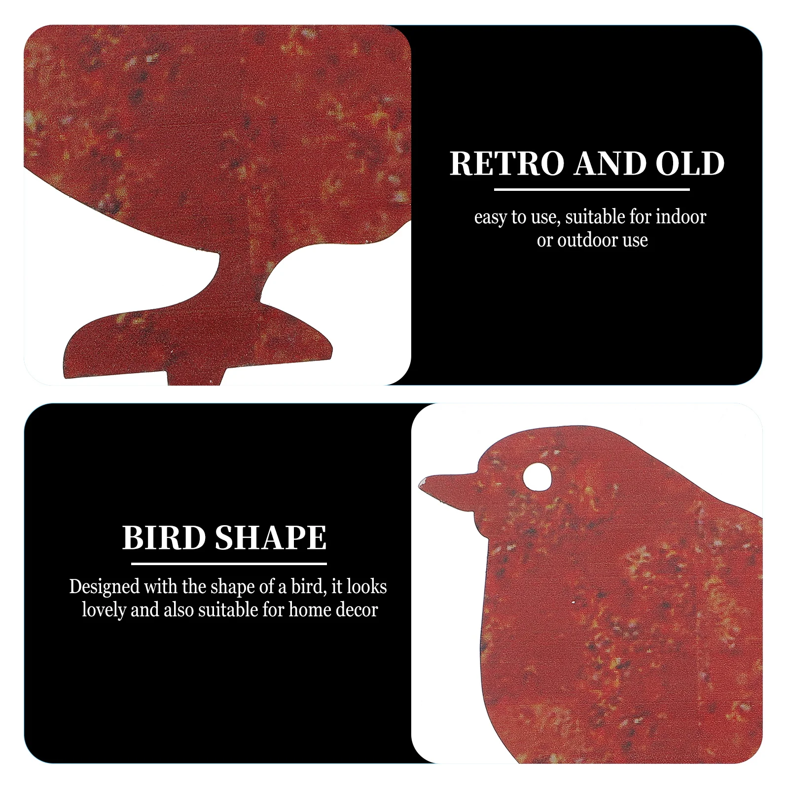 

The Animal Tin Bird Card Garden Ornament Lawn Decor Ornaments Decorations Signs Brown Stake