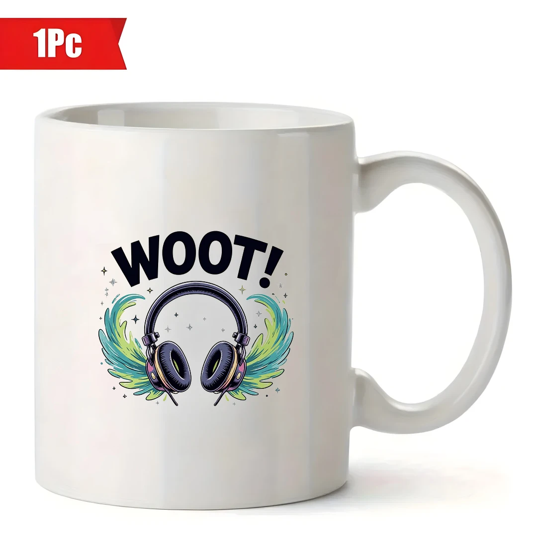 سماعات أذن حيوية WOOT! سماعات أذن كرتونية سعة 11 أونصة كوب هدية عيد الميلاد كوب مكتب عائلي متعدد الألوان متوفر