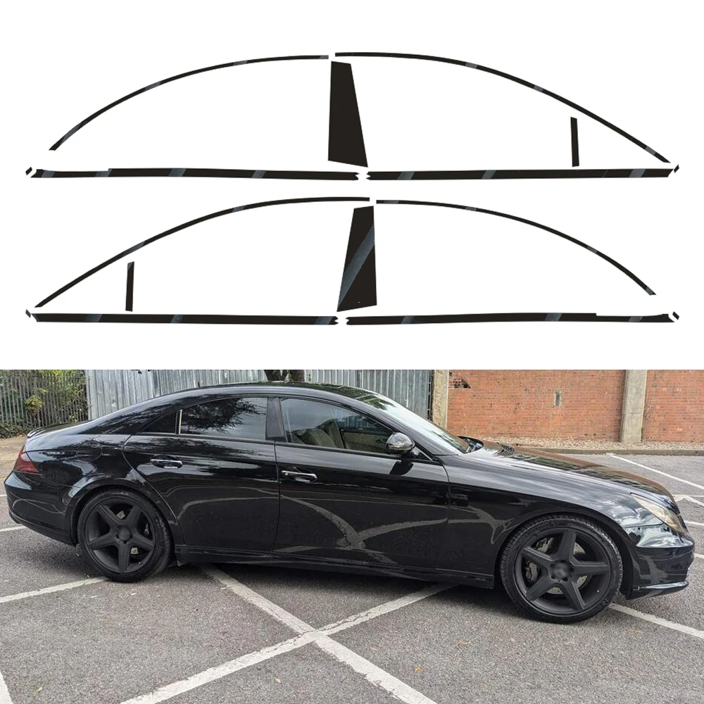 

Chrome Delete Blackout Overlay for Mercedes Benz CLS W219 2004-2010 Window Trim Glossy Black Sticker