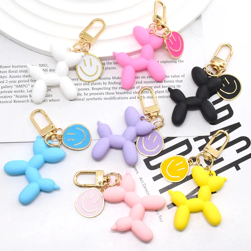 귀여운 동물 스마일 얼굴 커플 키 체인, 트렌디 만화, 여러 가지 빛깔의 애완 동물 가방, 자동차 거치대, 에어팟 박스 쥬얼리