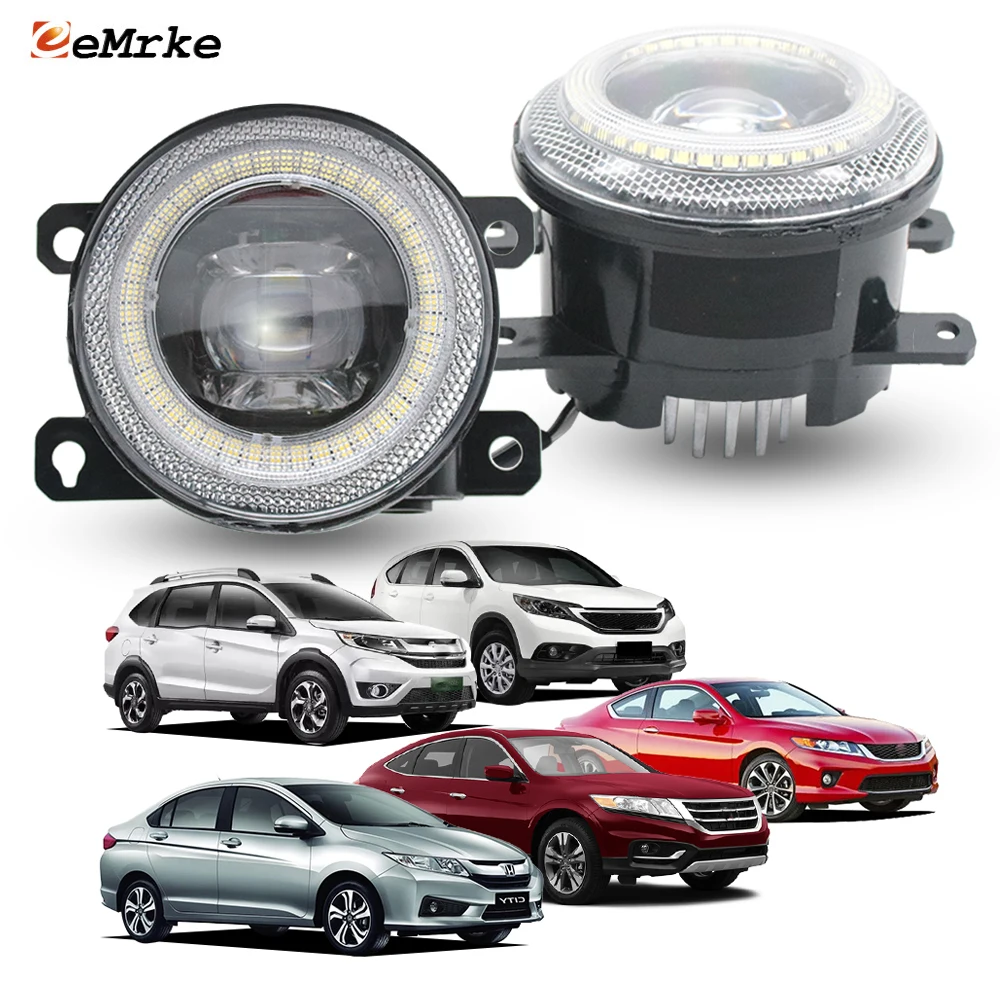 

LED DRL Replace For Honda Accord Coupe Crosstour BR-V / CR-V 4 City Ballade Fog Lights Upgrade Angel Eyes Aperture Accessories
