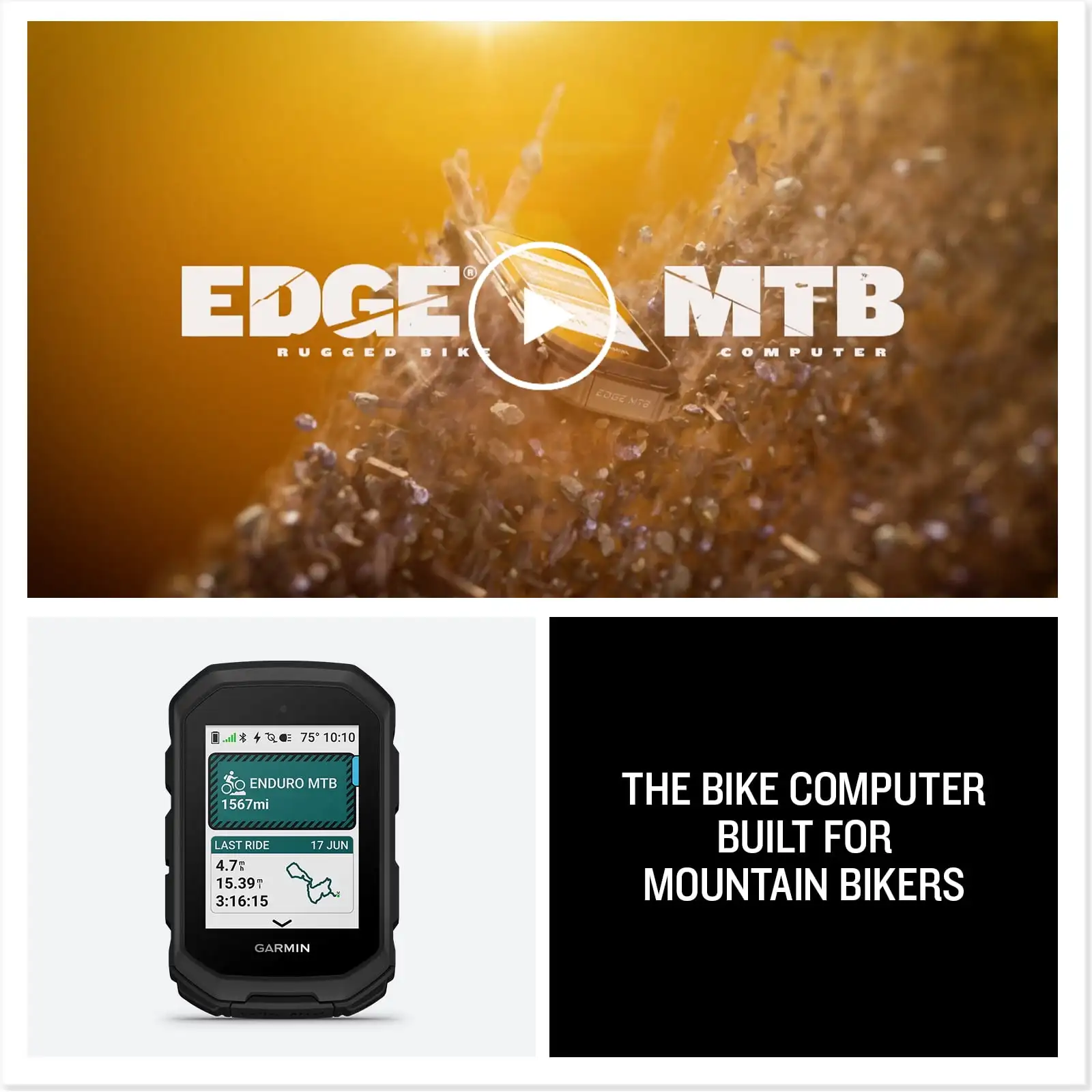 

Nulkomma MTB Rugged GPS Bike Computer with Preloaded, Full-Color Trail Maps and Advanced Performance-Tracking for Mountain