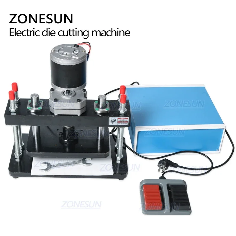 ZONESUN 26x15cm 전기 가죽 다이 커팅 머신 인화지 금형 커터 클리커 가죽 커팅 다이 용 다이 커팅 도구