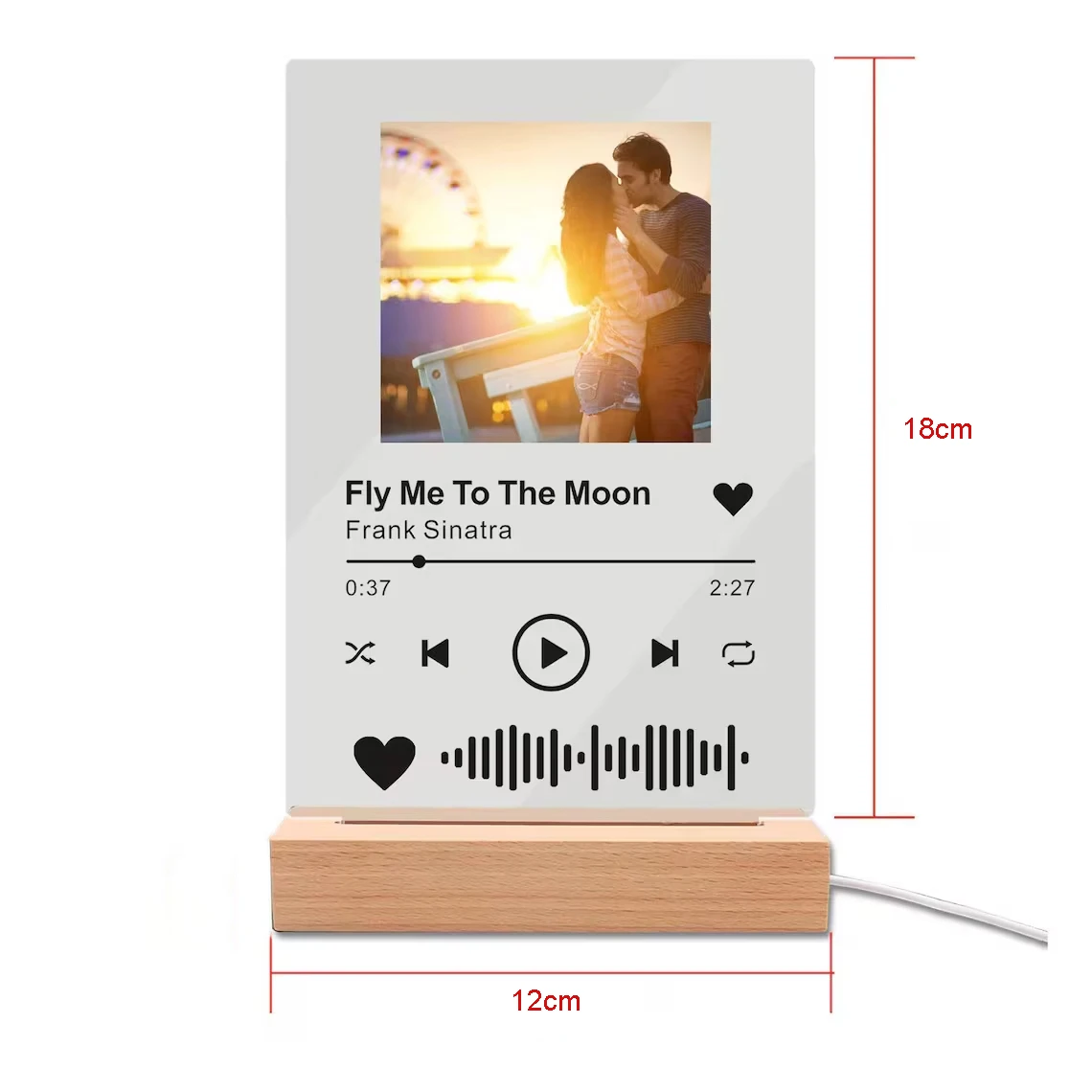 Personalized Plaque Song Photo Lamp Exquisite Customized Spotify Best Gifts for Her Him Mother\'s Day Father Sister Lover Friend