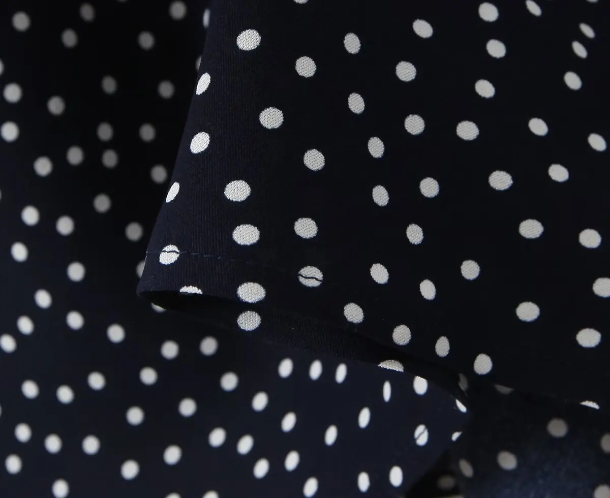 YENKYE 2025, Damen-Kleid, marineblau, gepunktet, langes Kleid, Spitzenbesatz, V-Ausschnitt, kurze Ärmel, A-Linie, elegante Urlaubskleider, Sommer-Maxi-Robe – Detail 12