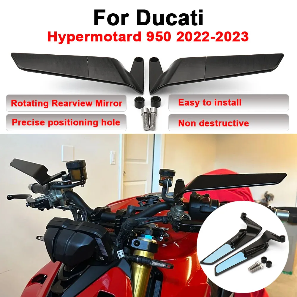 

For Ducati Hypermotard 950 Accessories Stealth Mirrors Hypermotard950 Adjustable Winglets for Ducati Hypermotard 950 Parts 2022+