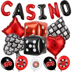 Casino Birthday Theme Party Decorations Included Casino Letter Balloon Cube Dice Poker Balloons For Las Vegas Decoration